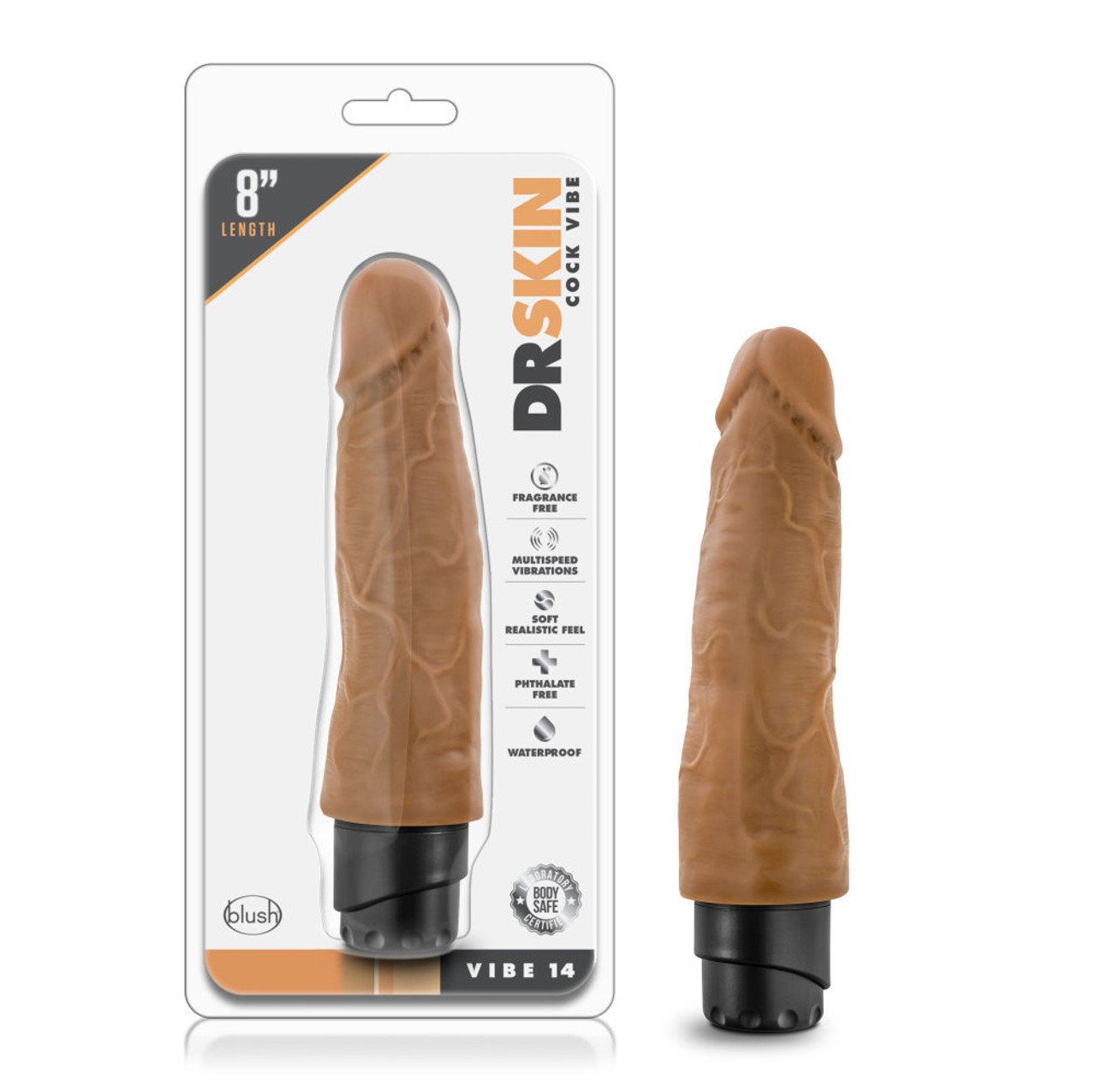 VIBRADOR REALISTA 20 CM DR.SKIN COCK VIBE 14 MOCHA