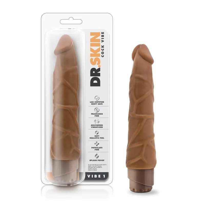 VIBRADOR DR.SKIN COCK VIBE #1 9" Mocha