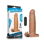 FUNDA Add 2" Pleasure X Tender Vibrating Penis Sleeve Brown - Imagen 2