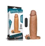 FUNDA Add 3" Pleasure X Tender Vibrating Penis Sleeve Brown