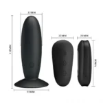 VIBRADOR ANAL RECARGABLE CONTROL REMOTO SILICONA 11CM 3.3 CM - Imagen 3