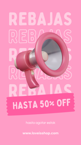 Historia Instagram Rebajas 3D Rosa